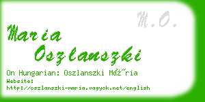 maria oszlanszki business card